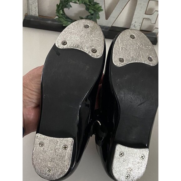 Freestyle by Danskin Tap Shoes Youth Size 10 Black Adjustable Strap Patent Shine - Picture 11 of 16